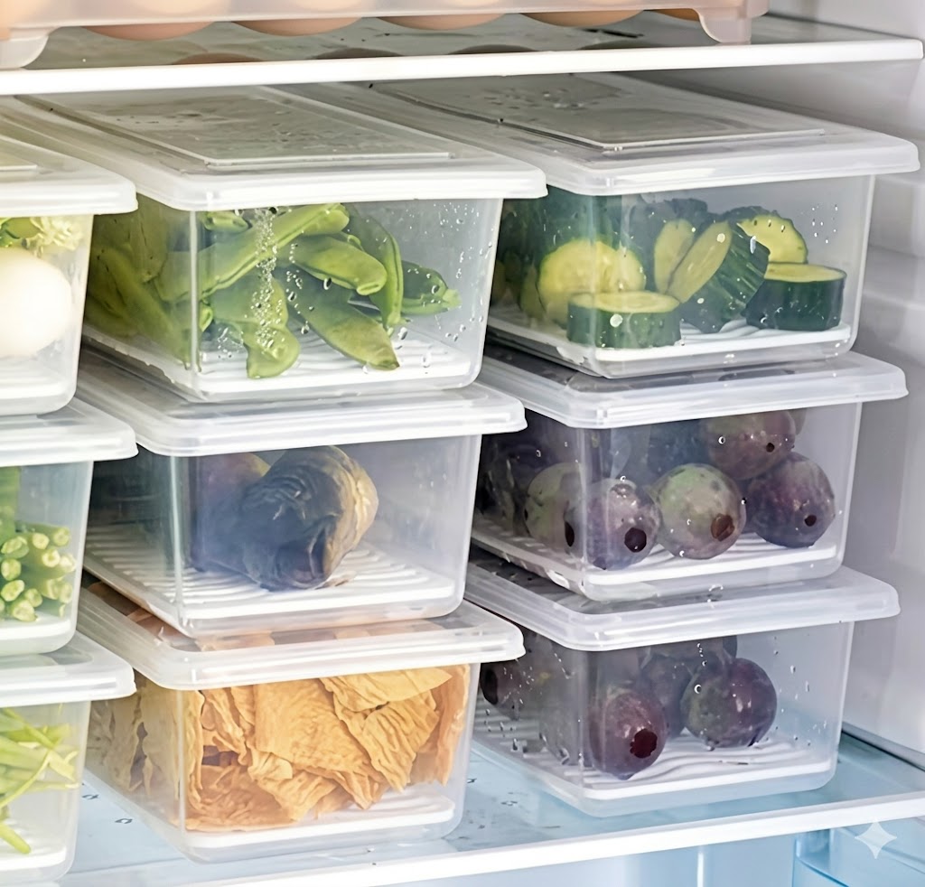 (SET OF 6) ridge Storage Boxes Fridge Organi