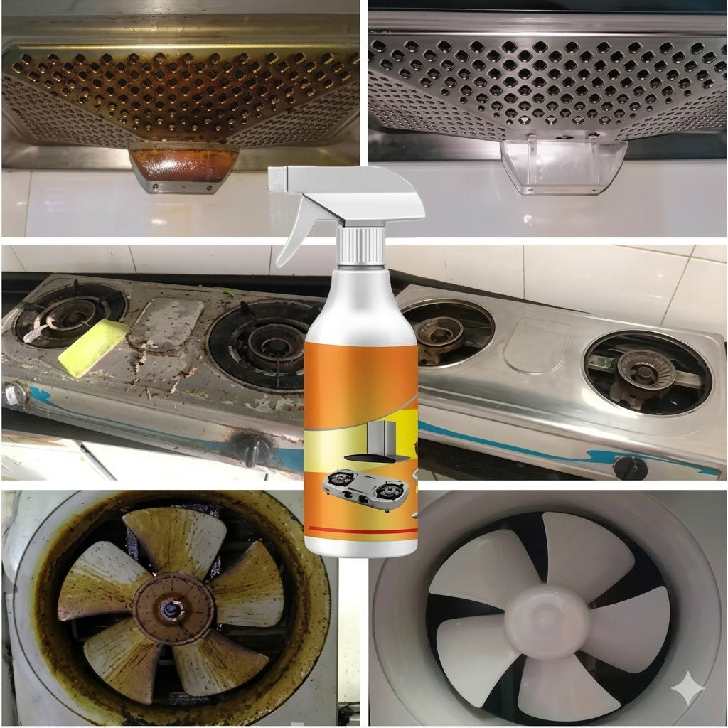 KITCHEN OIL & GREASE STAIN CLEANING REMOVER SPRAY Kitchen