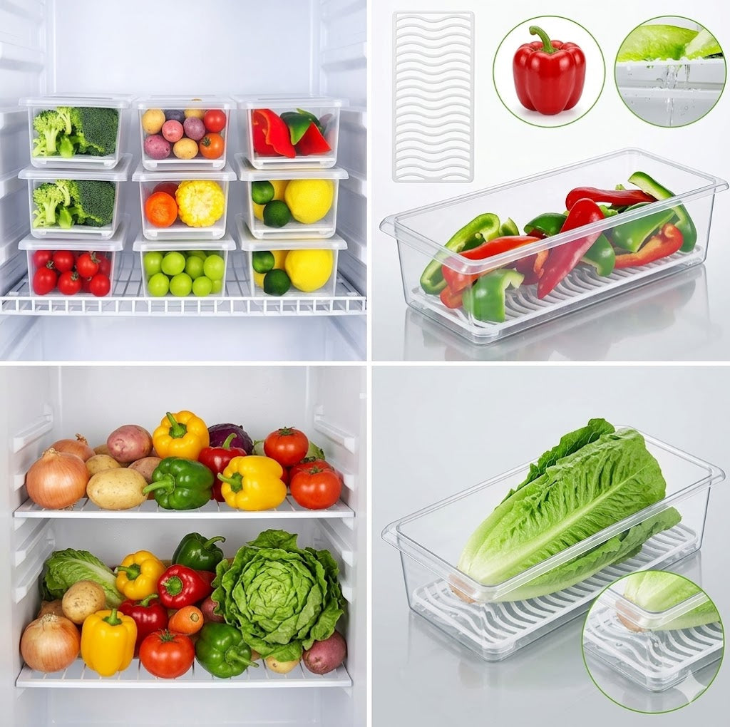 (SET OF 6) ridge Storage Boxes Fridge Organi